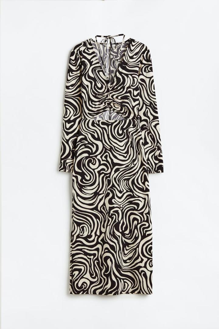 H & M - Drawstring-detail Bodycon Dress - Black
