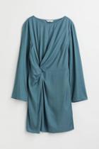 H & M - Draped Dress - Turquoise