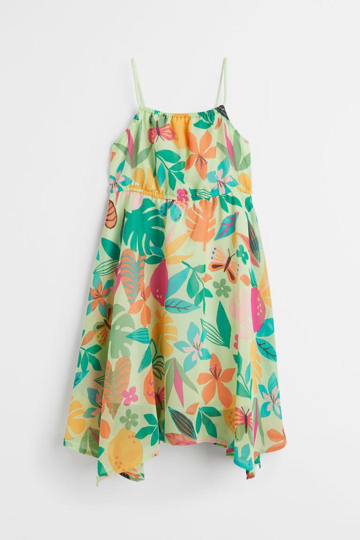 H & M - Asymmetric Chiffon Dress - Green