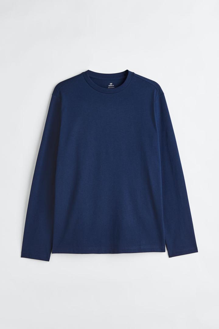 H & M - Regular Fit Thermolite Jersey Shirt - Blue