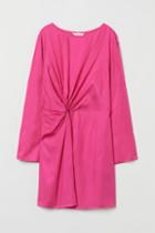 H & M - Draped Dress - Pink