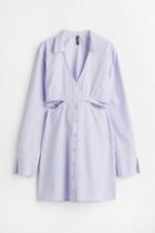 H & M - Cotton Poplin Dress - Purple