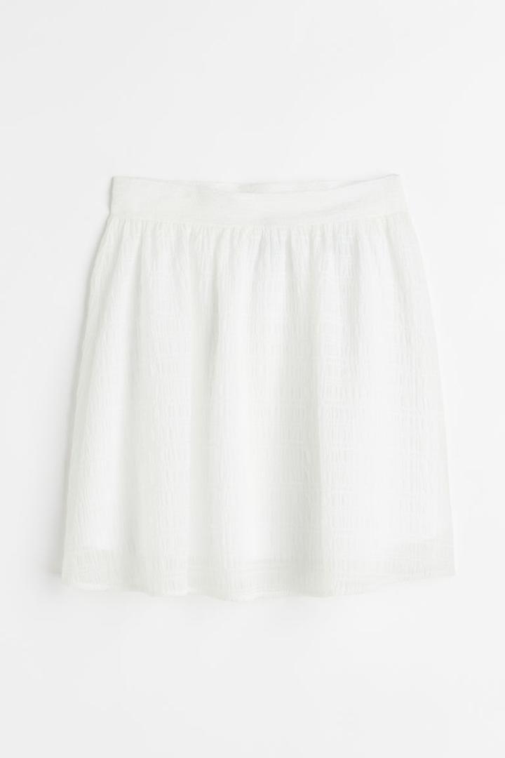 H & M - Crped Skirt - White