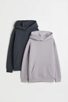 H & M - 2-pack Oversized Hoodies - Gray