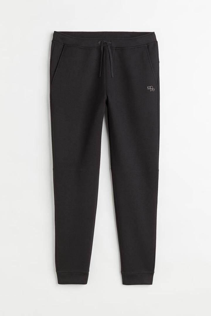 H & M - Regular Fit Fast-drying Track Pants - Black