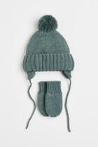 H & M - Knitted 2-piece Set - Green