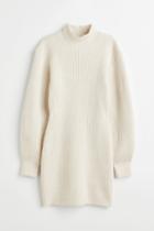 H & M - Mock-turtleneck Dress - Beige