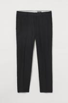 H & M - Slim Fit Linen Suit Pants - Black