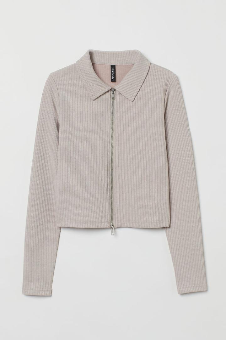 H & M - Collared Cardigan - Brown