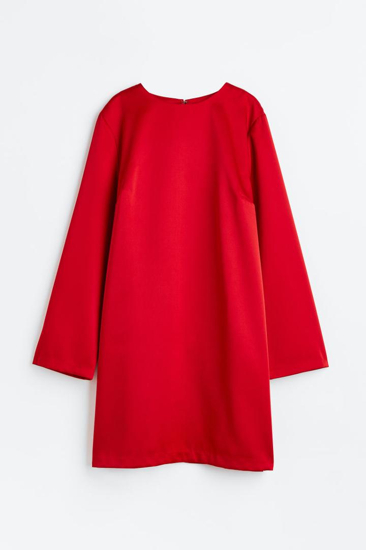 H & M - Long-sleeved Dress - Red