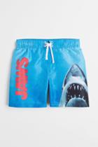 H & M - Printed Swim Shorts - White