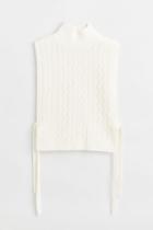 H & M - Cable-knit Mock Turtleneck Sweater Vest - White