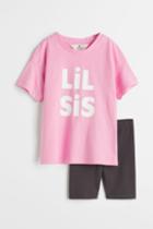 H & M - 2-piece Cotton Sibling Set - Pink