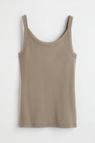 H & M - Cotton Tank Top - Brown