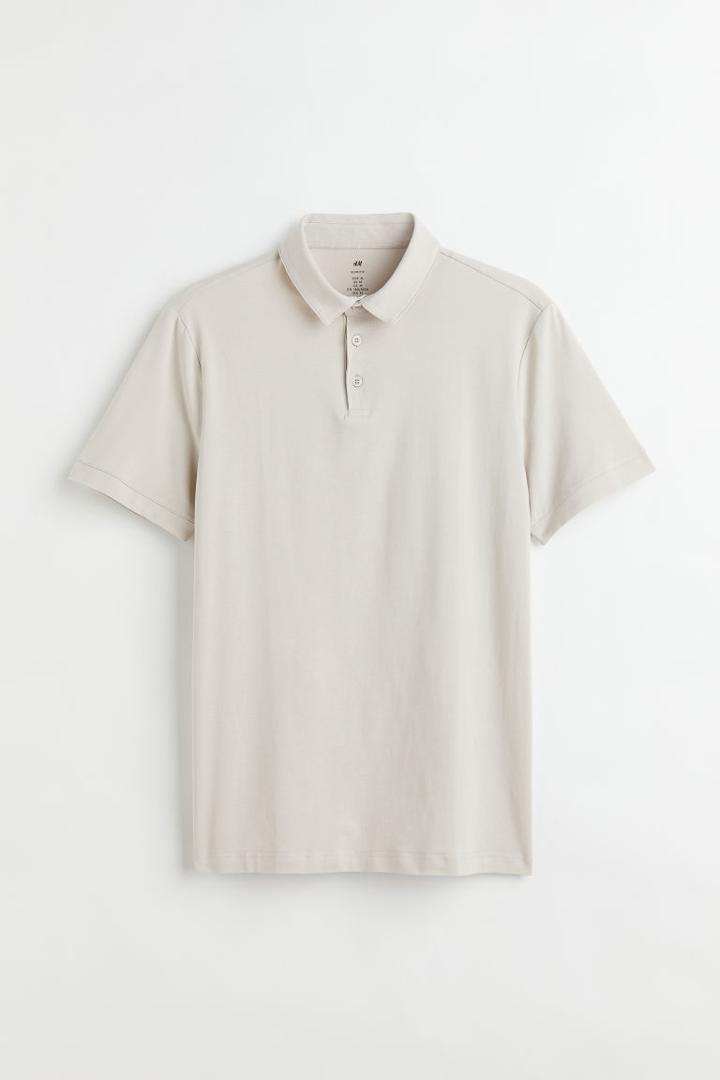 H & M - Slim Fit Polo Shirt - Brown