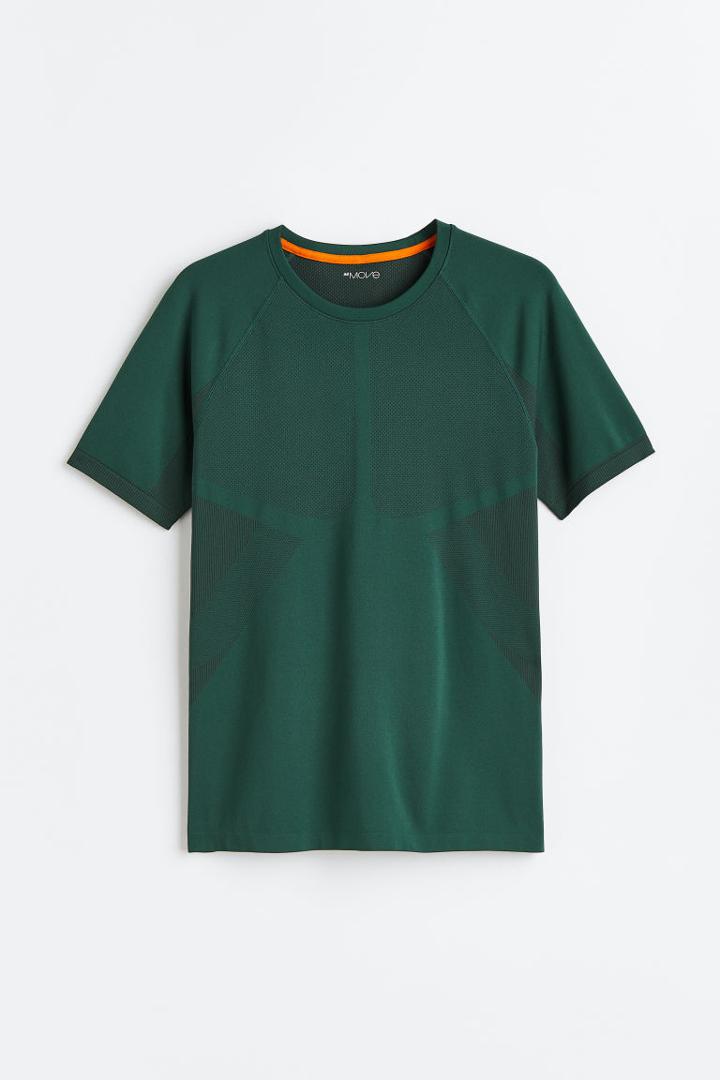 H & M - Drymove&trade; Seamless Sports Shirt - Green