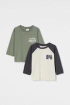 H & M - 2-pack Cotton Shirts - Green