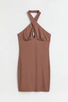 H & M - Halterneck Jersey Dress - Beige