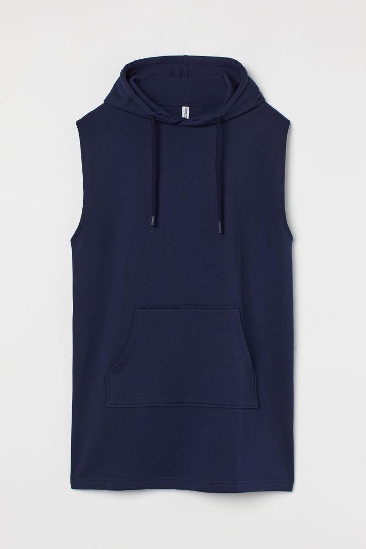 H & M - Hooded Sweatshirt Dress - Blue