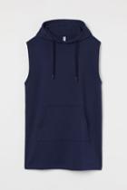 H & M - Hooded Sweatshirt Dress - Blue