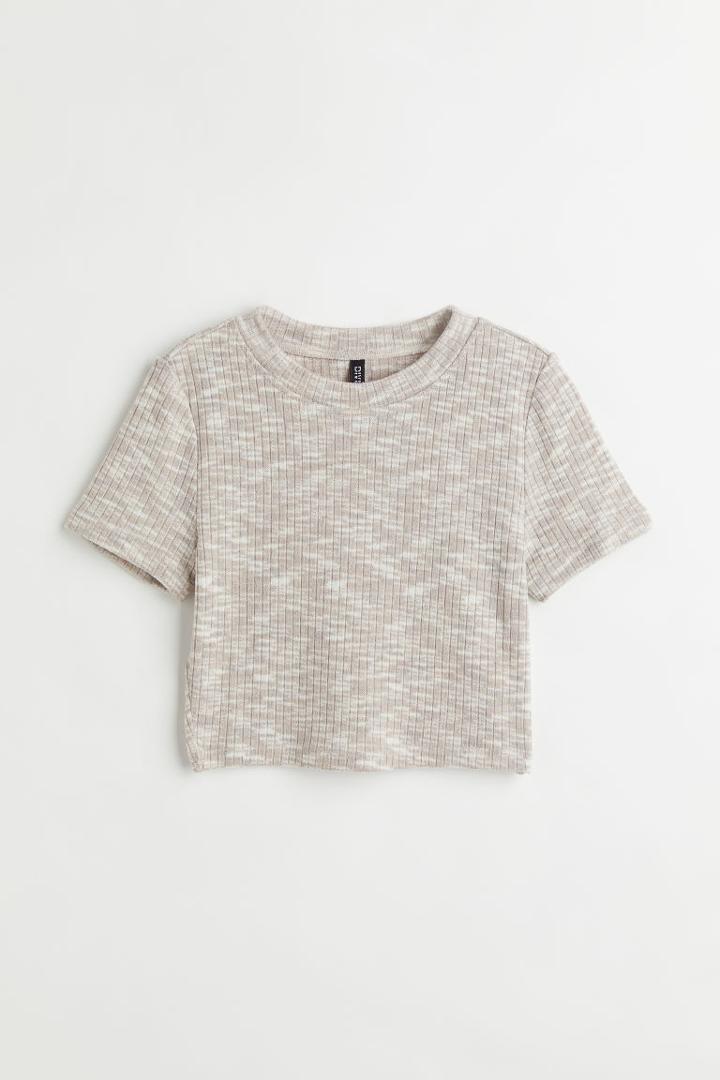 H & M - Ribbed Top - Beige