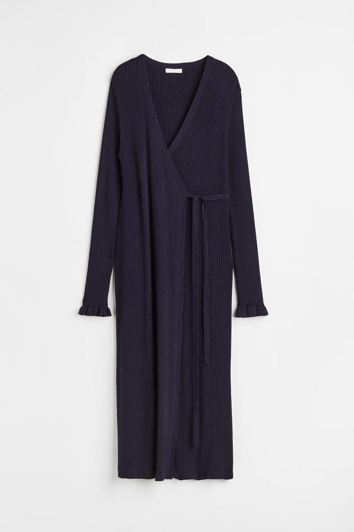 H & M - Mama Before & After Wrap Dress - Blue