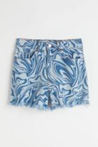 H & M - High Waist Denim Shorts - Blue