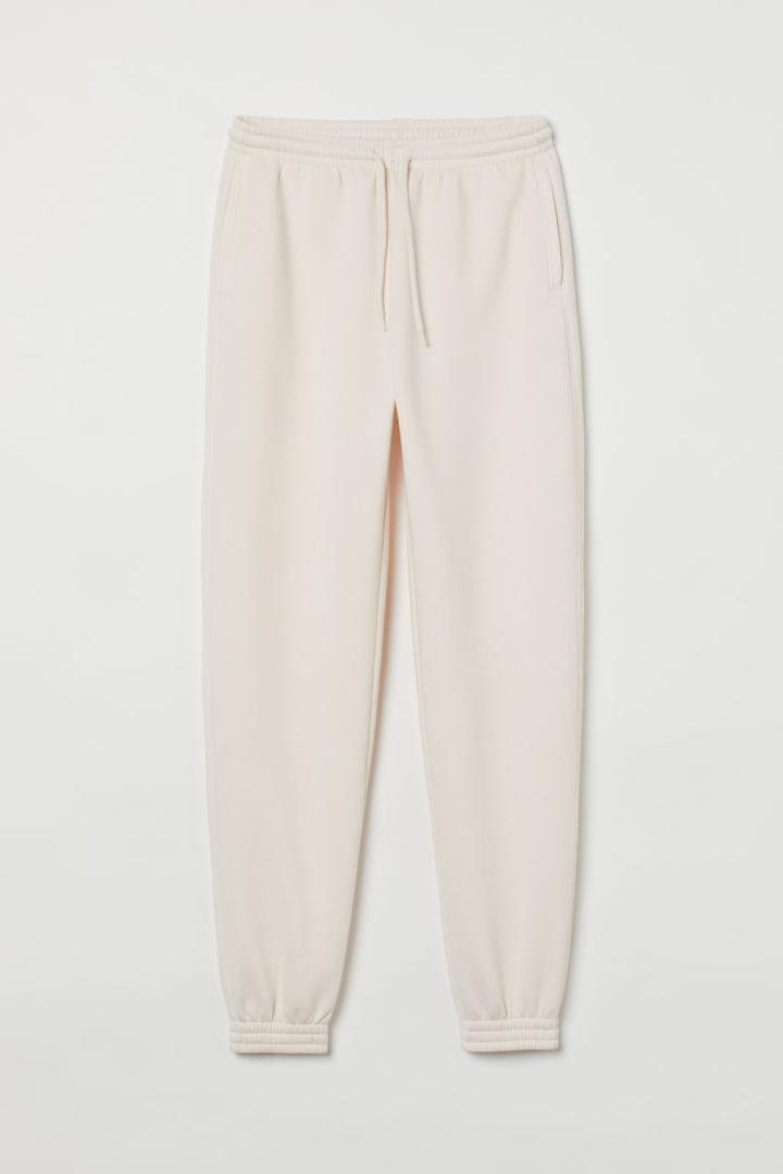 H & M - High Waist Joggers - White