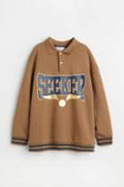 H & M - Printed Rugby Shirt - Beige