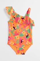 H & M - One-shoulder Swimsuit - Orange
