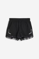 H & M - Drymove&trade; Double-layer Running Shorts - Black