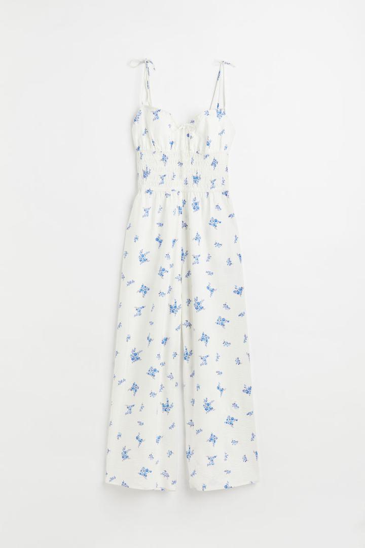 H & M - Patterned Jumpsuit - White
