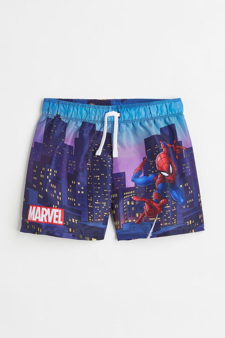 H & M - Printed Swim Shorts - Red