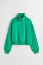 H & M - Half-zip Sweatshirt - Green