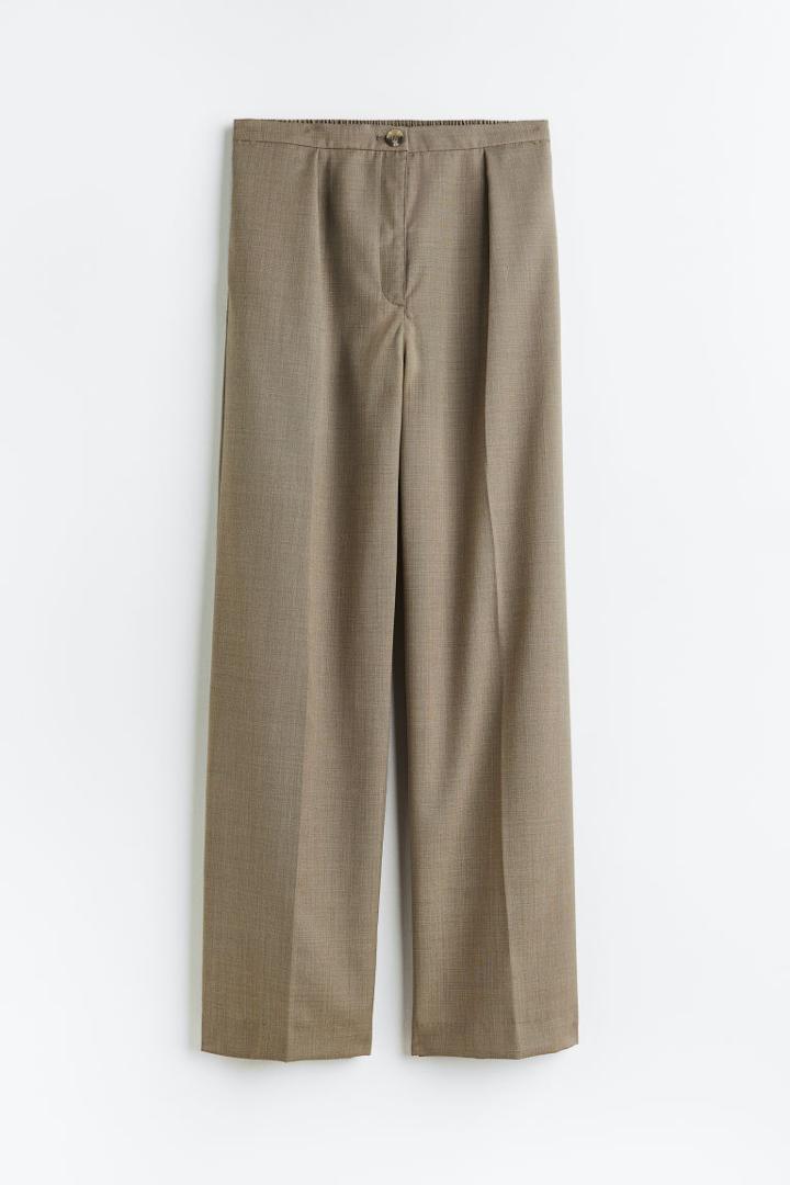 H & M - Wool-blend Dress Pants - Beige