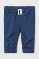 H & M - Loose Fit Twill Joggers - Blue