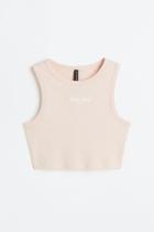 H & M - Cropped Vest Top - Pink