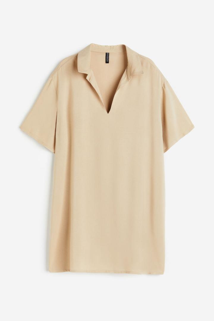 H & M - Pullover Shirt Dress - Beige