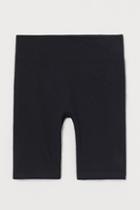 H & M - Seamless Ribbed Biker Shorts - Black