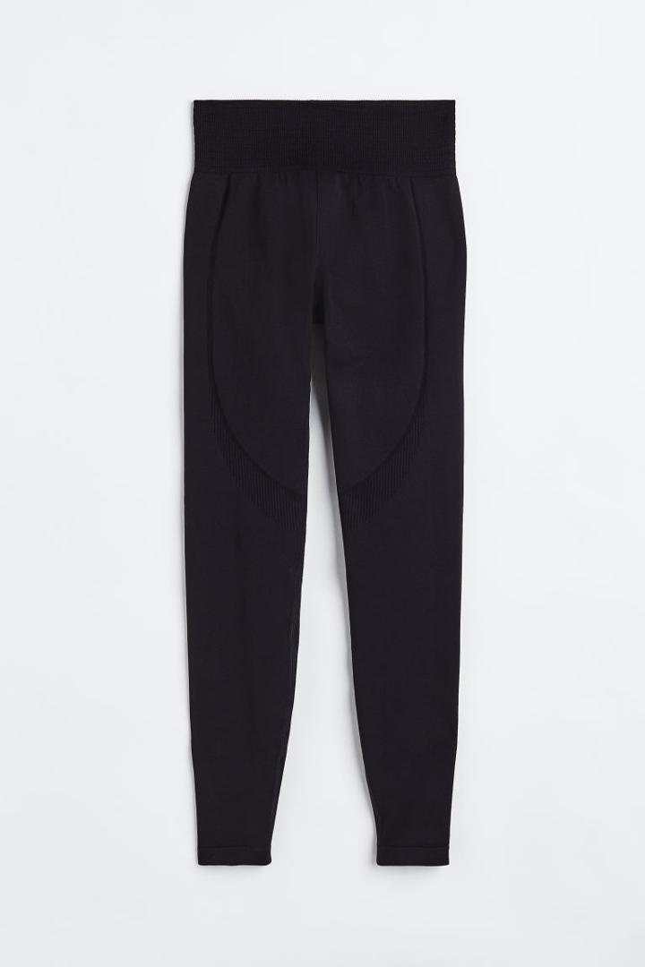 H & M - Drymove™ Seamless Shaping Sports Leggings - Black