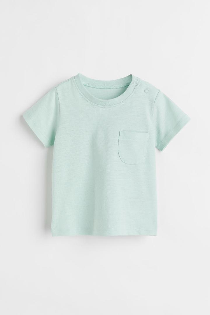 H & M - Cotton Jersey T-shirt - Turquoise