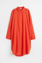 H & M - Oversized Shirt Dress - Orange