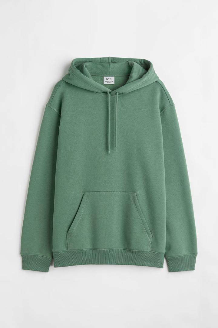 H & M - Relaxed Fit Hoodie - Green