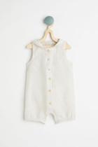 H & M - Linen Sailor-collar Romper Suit - Beige