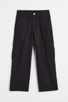 H & M - Lined Cotton Cargo Pants - Black