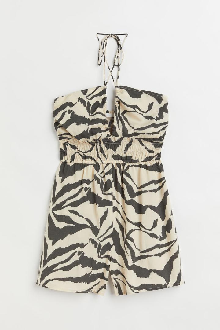 H & M - Halterneck Romper - Beige