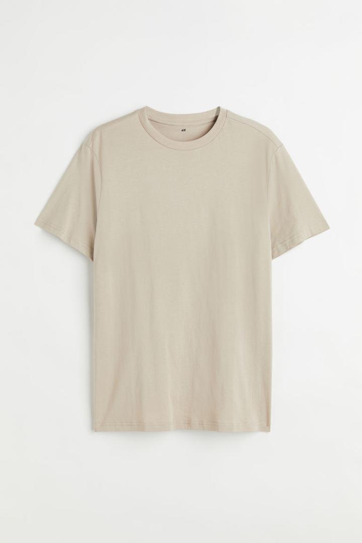 H & M - Regular Fit Crew-neck T-shirt - Brown