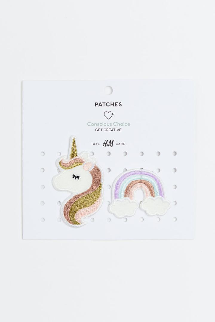 H & M - 2-pack Repair Patches - Pink