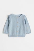 H & M - Textured-knit Cardigan - Blue