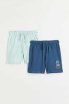 H & M - 2-pack Jersey Shorts - Turquoise